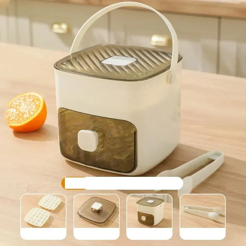 48-Grid One-Touch Ice Cube Tray – Easy Release Reusable Mold Ice Cube Tray Axl White 16x15.5x14.5cm