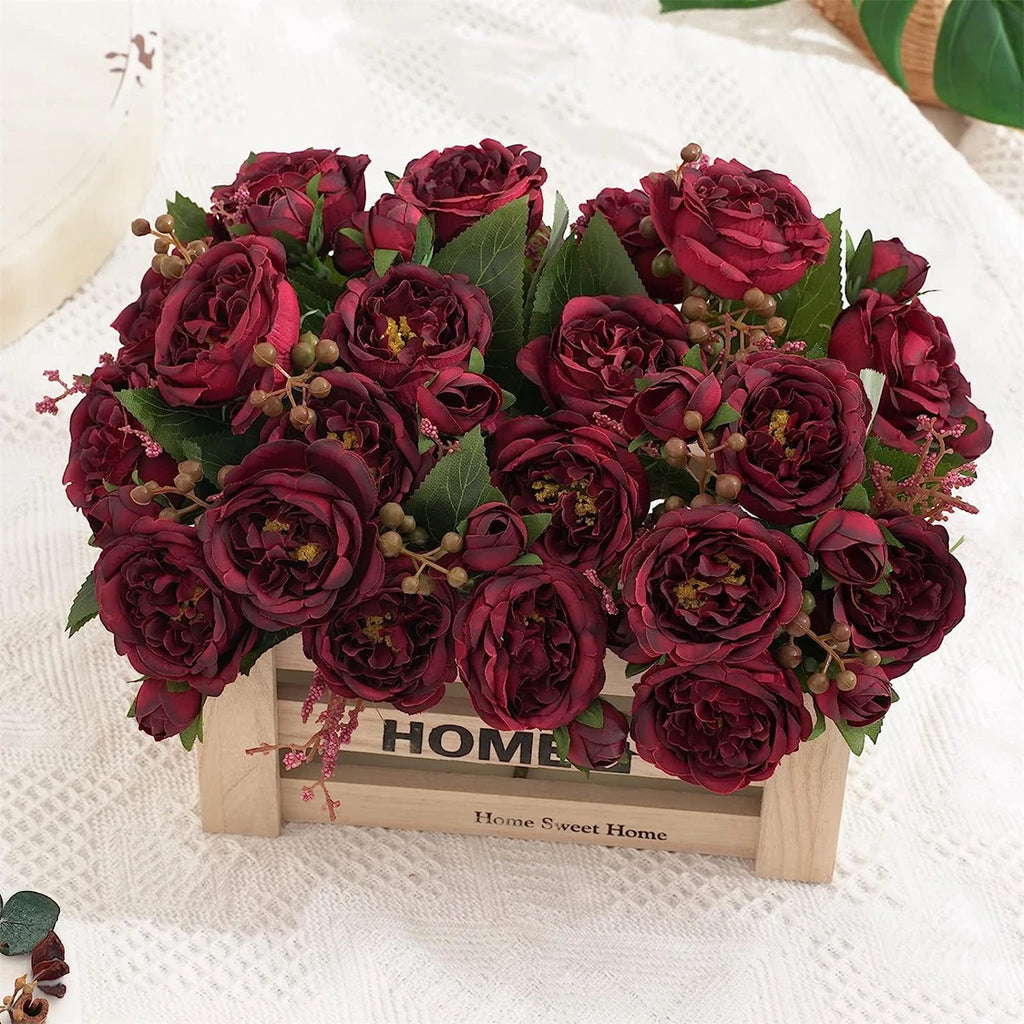 Artificial Silk Peony Rose Bouquet – Wedding & Home Décor Artificial Flower Bouquet Axl
