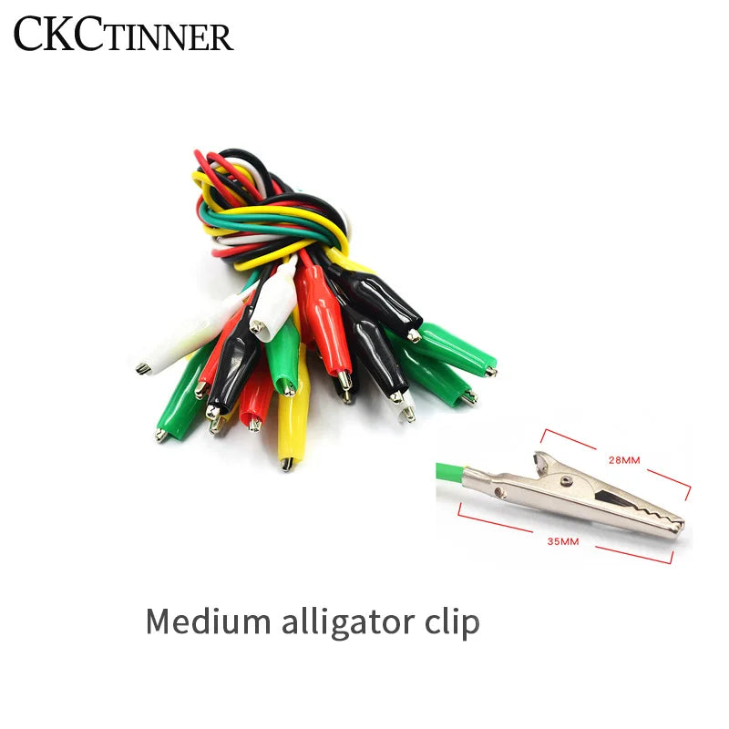 Alligator Clip Banana Plug Test Leads – 10 Pc Probe Cable Set Multimeter Test Leads Axl 35CM