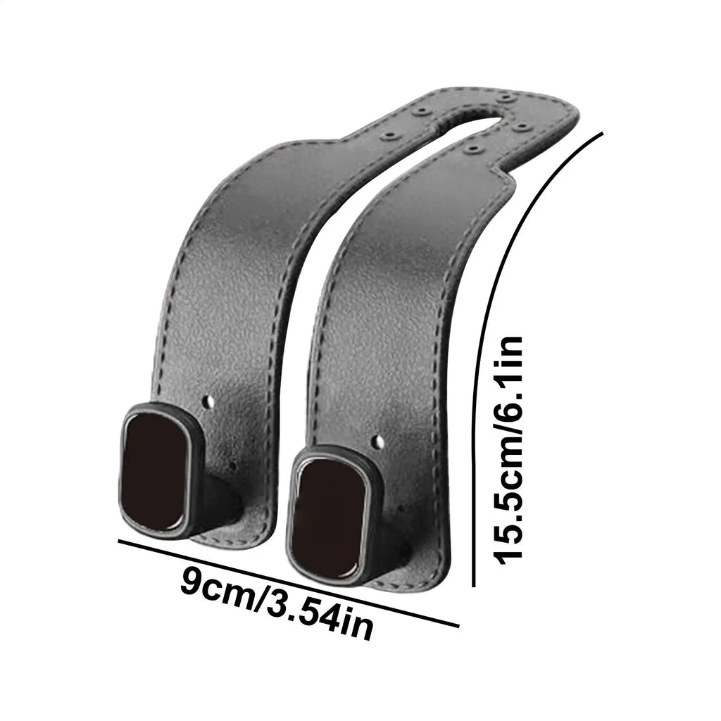 Car Headrest Hook Hanger – PU Leather Seat Back Bag Organizer Car Seat Organizer Axl