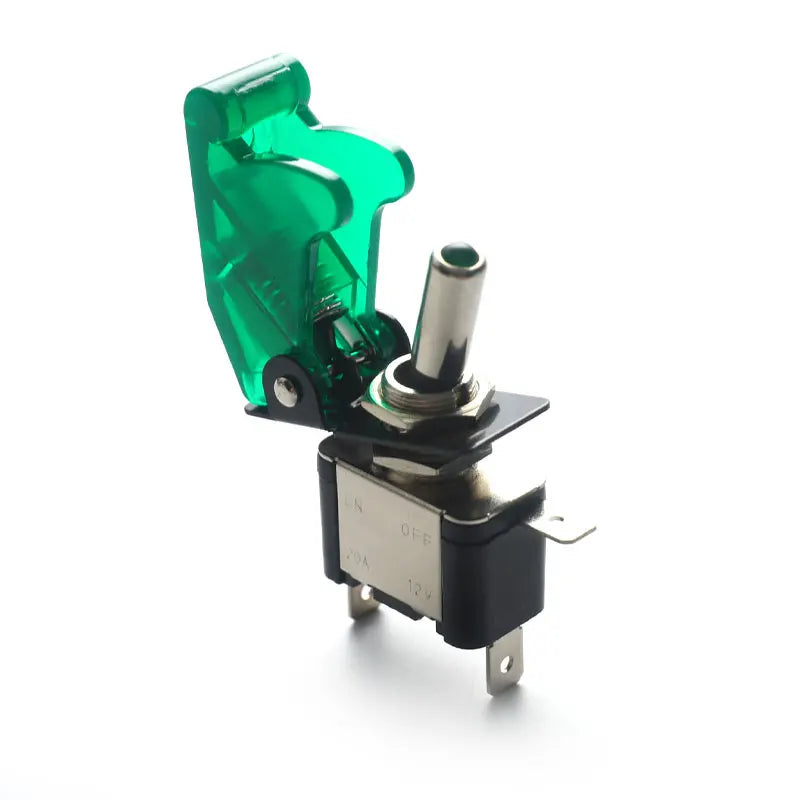 LED Toggle Switch Aircraft Flip Guard Cover – 12V Car Truck LED Toggle Switch Axl Green