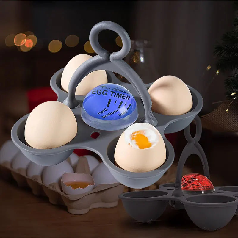 Egg Timer & 4-Egg Holder – Color-Changing Boiling Egg Tool Egg Timer Tool Axl