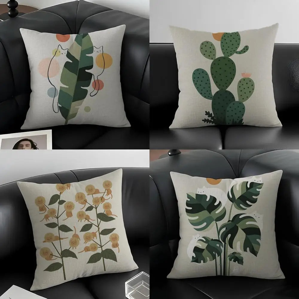 Natural Linen Cushion Cover – Printed Pillowcase for Sofa & Bed Linen Cushion Cover Axl
