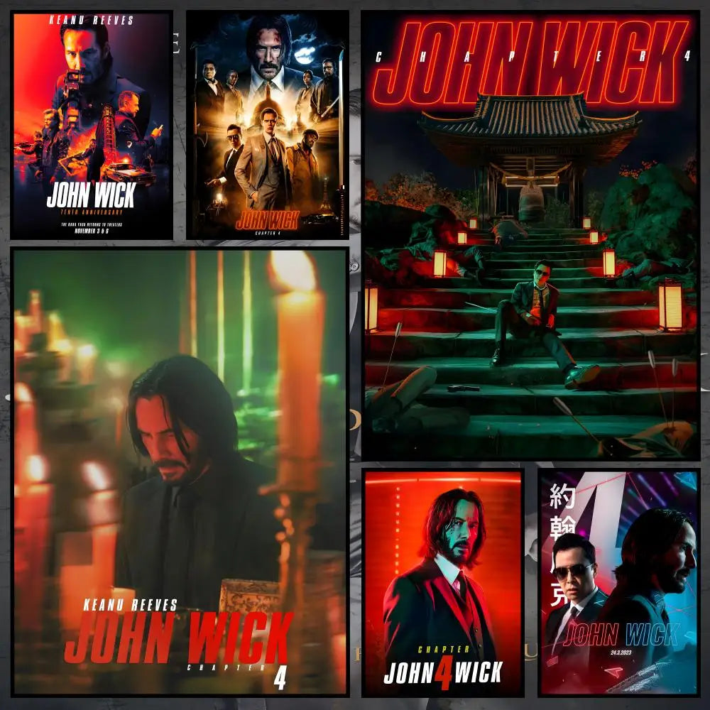 John Wick Movie Poster – Waterproof Peel-and-Stick PVC Wall Art Movie Wall Poster Axl