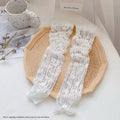 Women's Lace Half-Finger Gloves & Long UV Arm Sleeves Lace Arm Sleeves Axl white-1pair