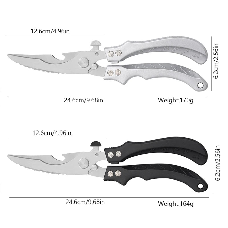 Heavy-Duty Stainless Steel Kitchen Shears – Poultry & BBQ Kitchen Shears Axl