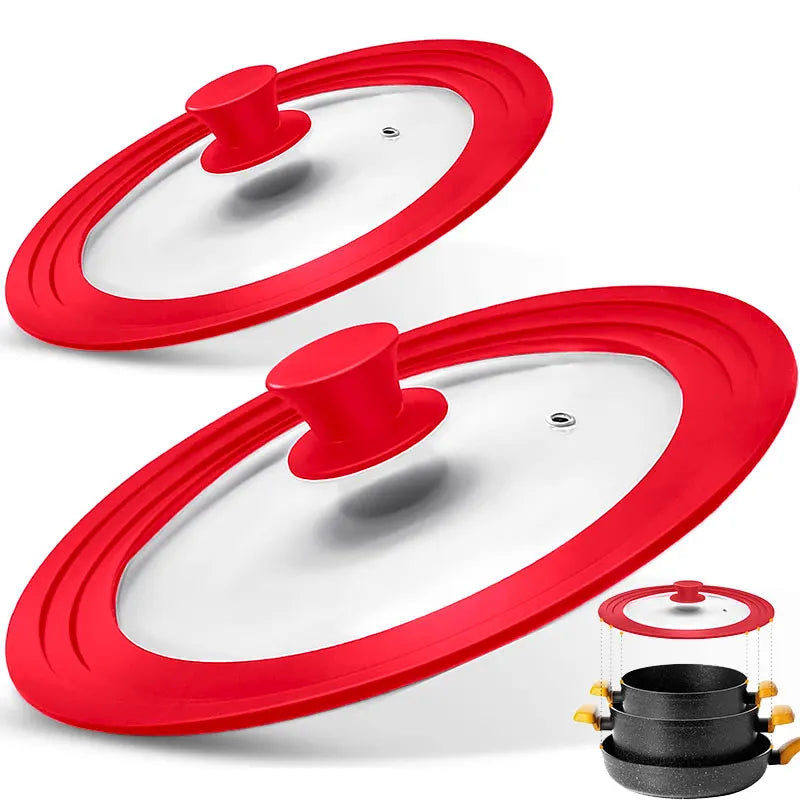 PGY Tempered Glass Pot Lid – Silicone Rim & Cool-Touch Handle Glass Pot Lid Axl