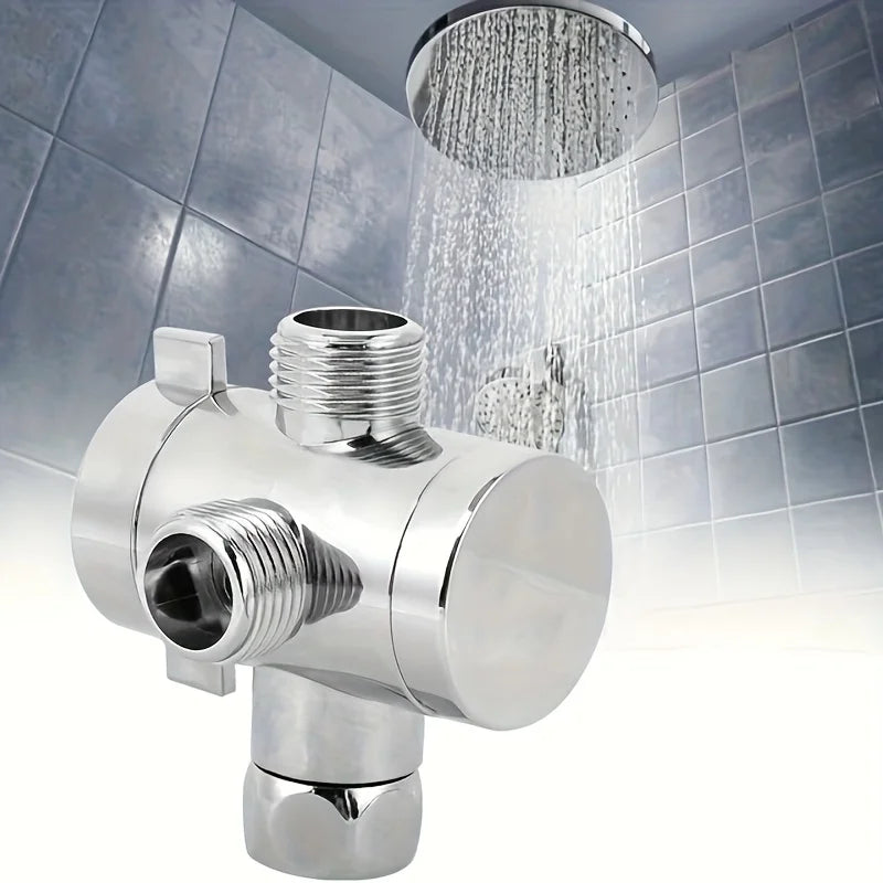 3-Way Bathroom Faucet Splitter – ABS Shower Arm & Spray Adapter Faucet Splitter Adapter Axl Silvery