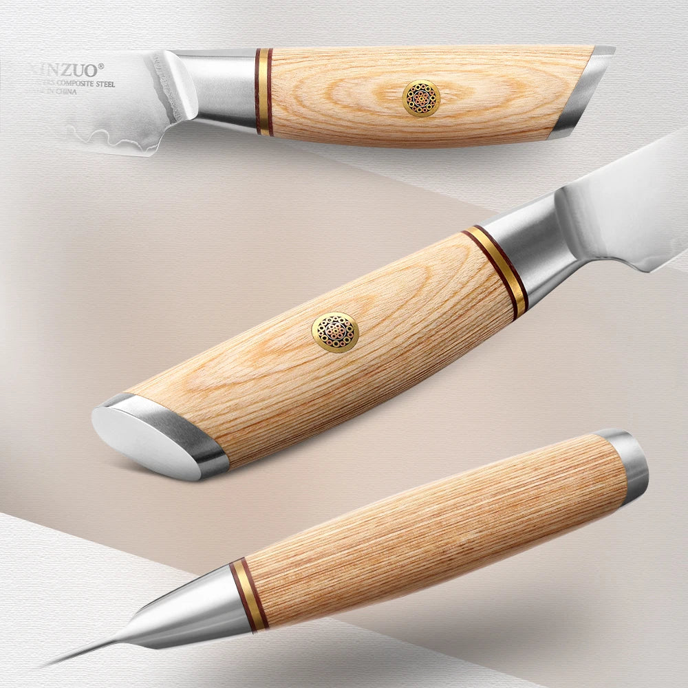 XINZUO 3.5" Paring Knife – 3-Layer Steel & Pakkawood Handle Paring Knife Axl