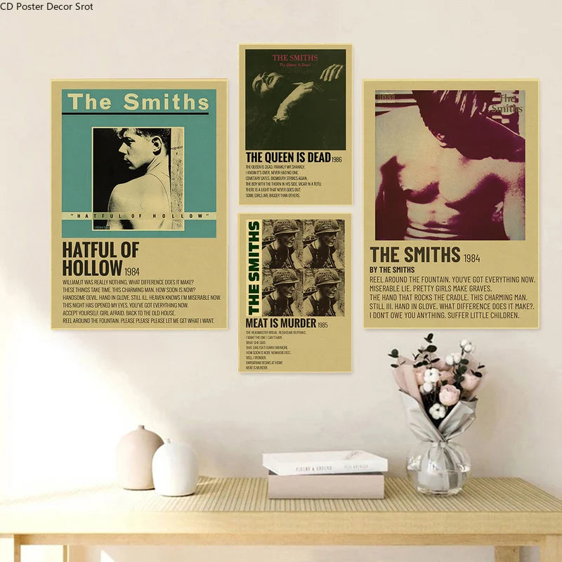 The Smiths Retro Kraft Paper Poster – Vintage Rock Band Wall Art Vintage Wall Poster Axl