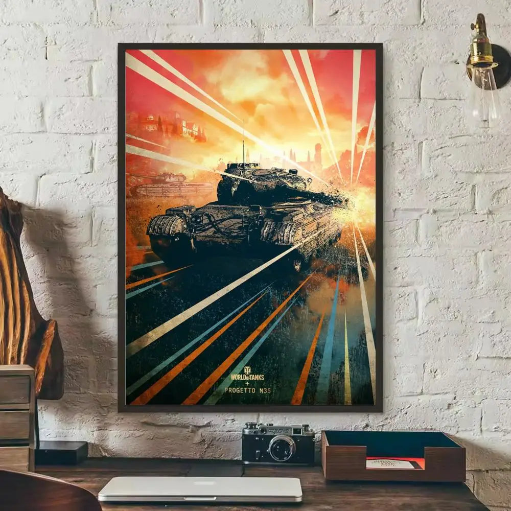 World of Tanks Game Wall Poster Removable Sticker Mural Decal Wall Sticker Mural Axl