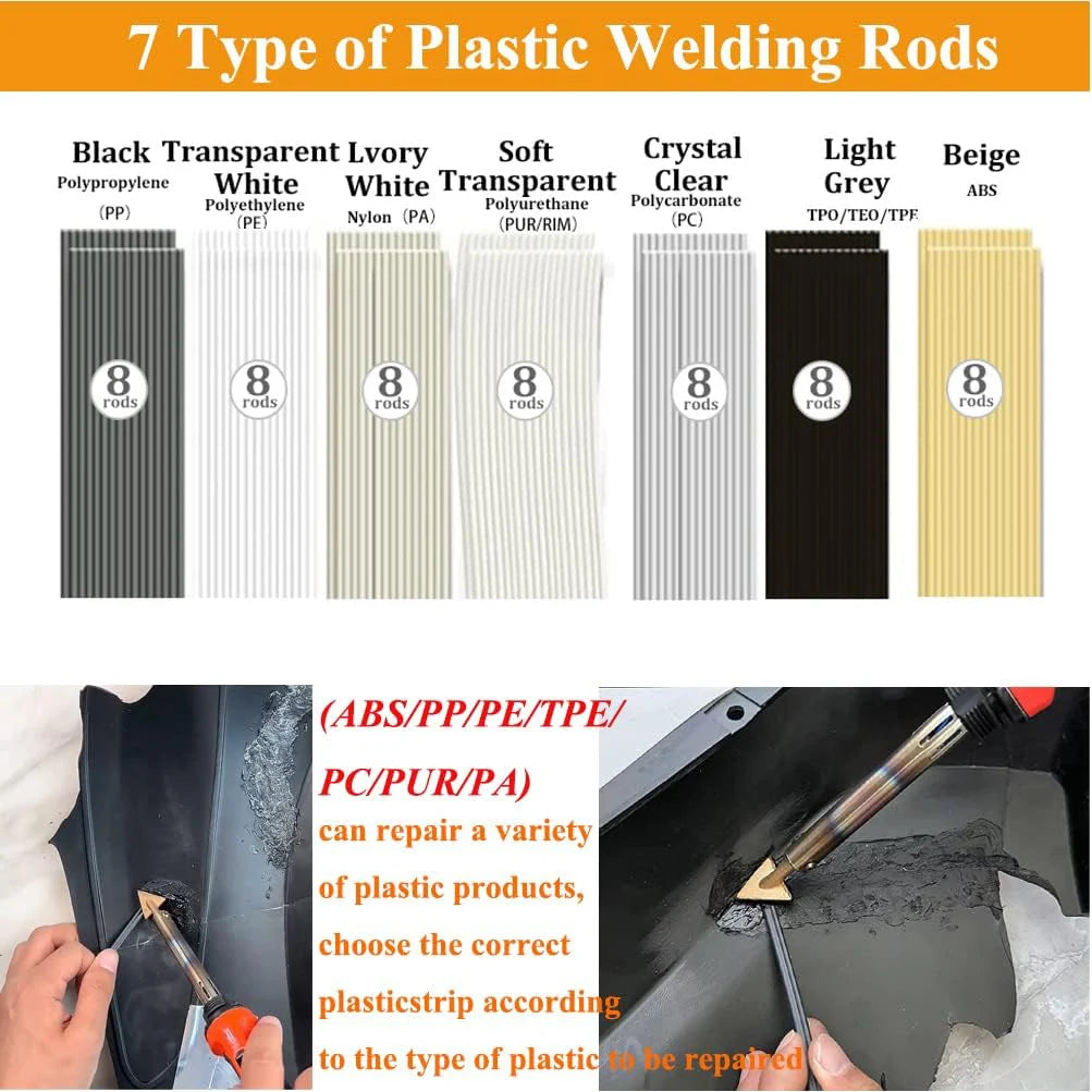 Plastic Welding Rods Kit – ABS PP PE PVC TPO Car Bumper Repair Plastic Welding Rods Axl