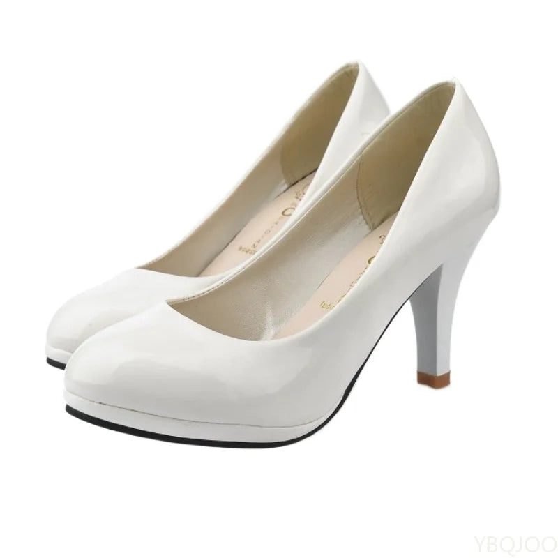 Women's Pointed Toe High Heel Pumps – Elegant Slip-On Shoes High Heel Pumps Axl WHITE 34
