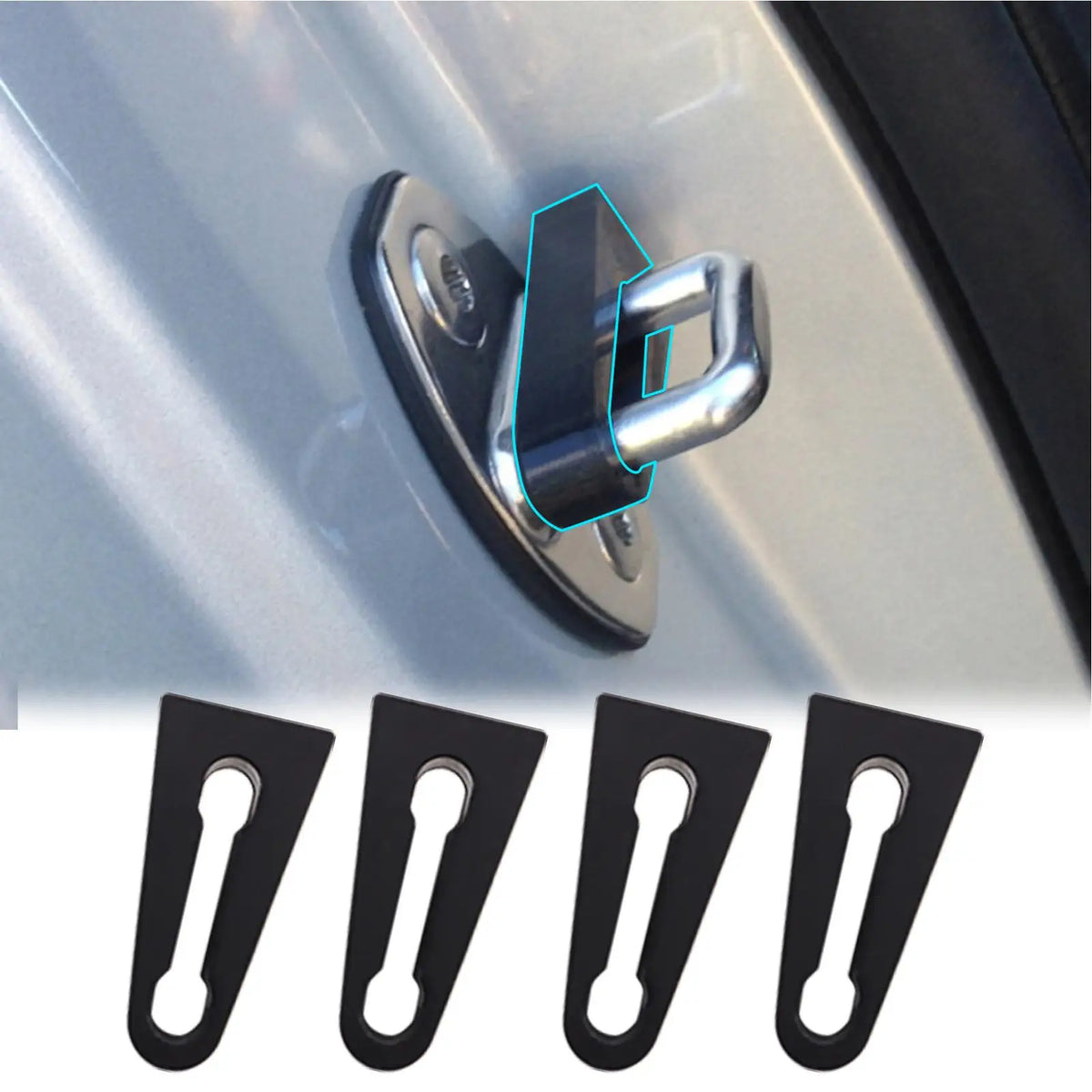 Car Door Lock Striker Buffer Rubber Sound Deadener Pads 4pk Car Door Buffer Axl