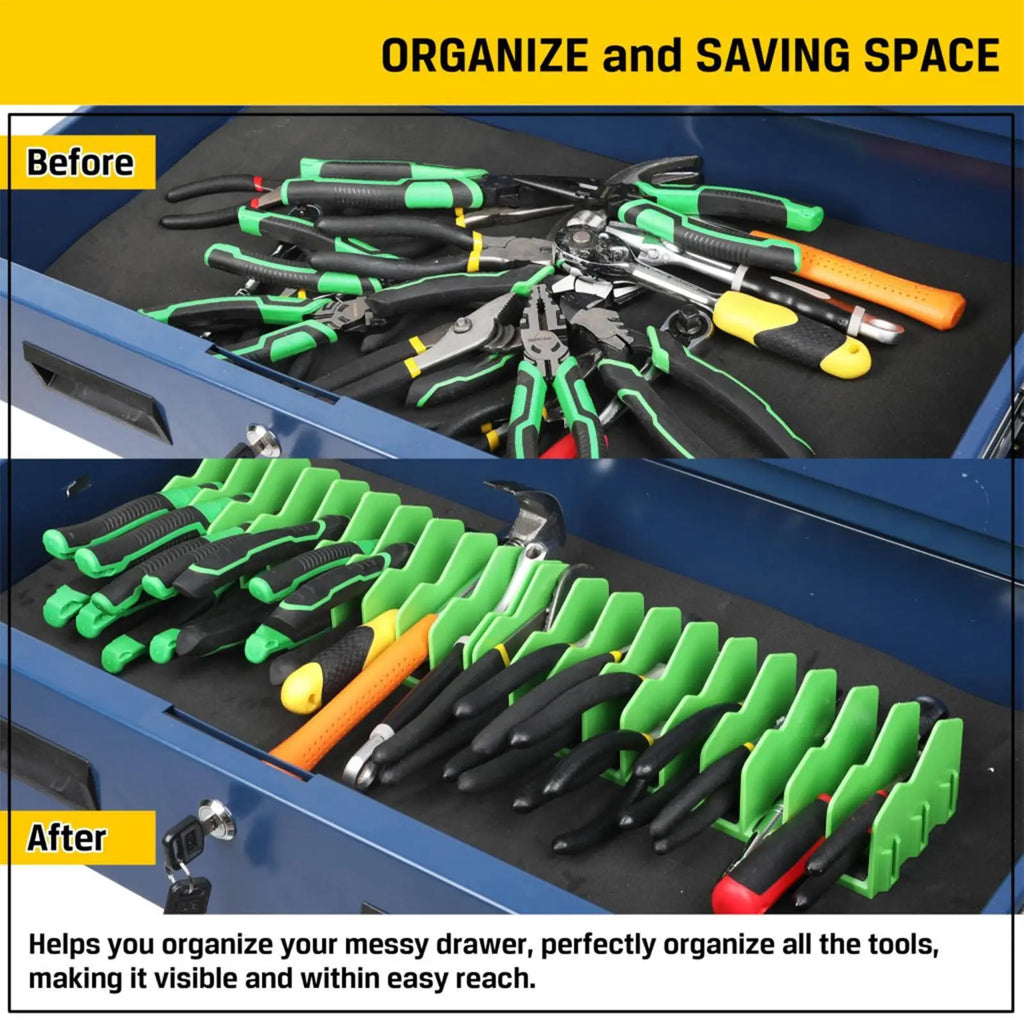 10-Slot Plier Organizer Box – Tool Drawer Storage Rack Tool Storage Organizer Axl