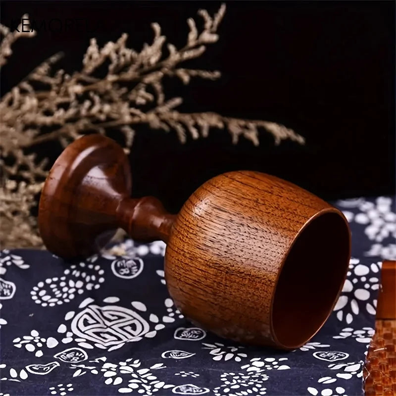 KEMORELA Handmade Spruce Wood Goblet Cup Set | 2 or 4 Pc Wooden Goblet Set Axl