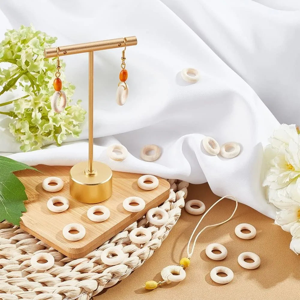 400 Pcs 15mm Unfinished Wooden Linking Rings – DIY Craft Charms DIY Craft Rings Axl