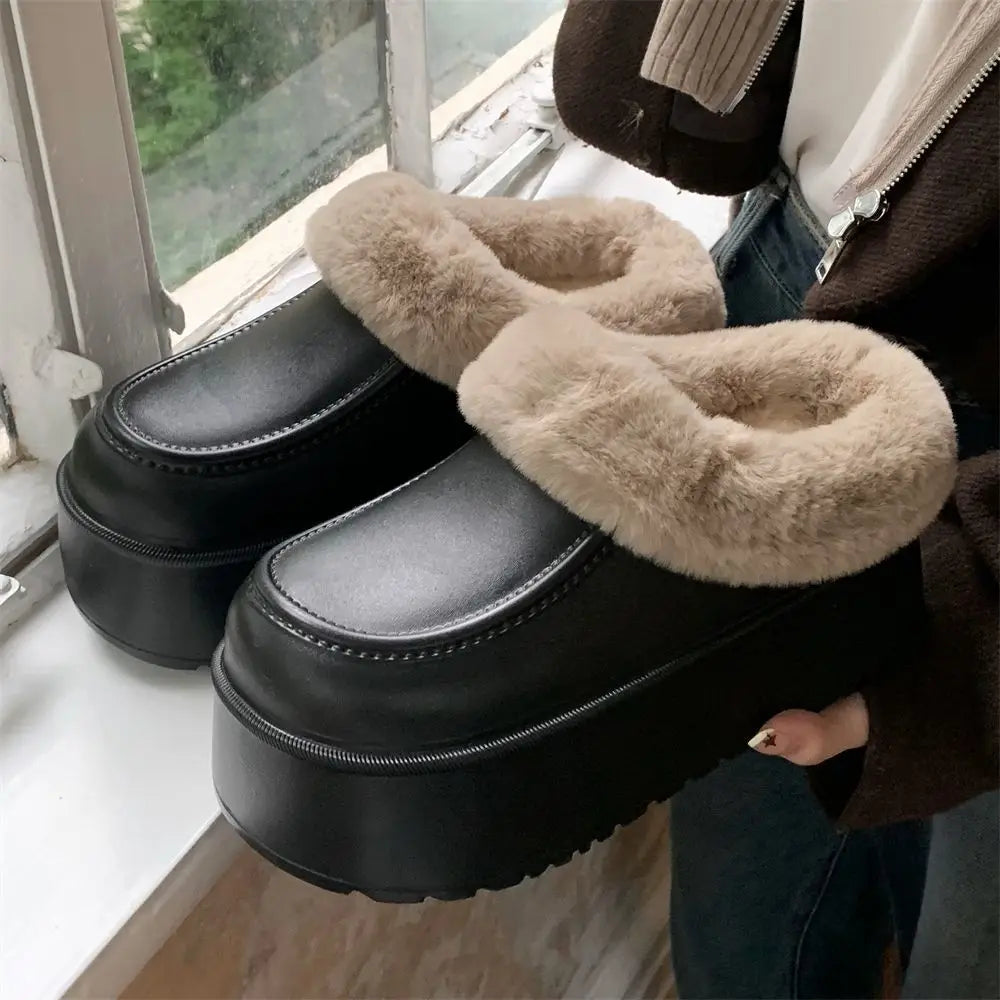 Women's Faux Fur Plush Mule Slippers – Cozy Winter House Shoes Faux Fur Slippers Axl Black 38-39 China Mainland