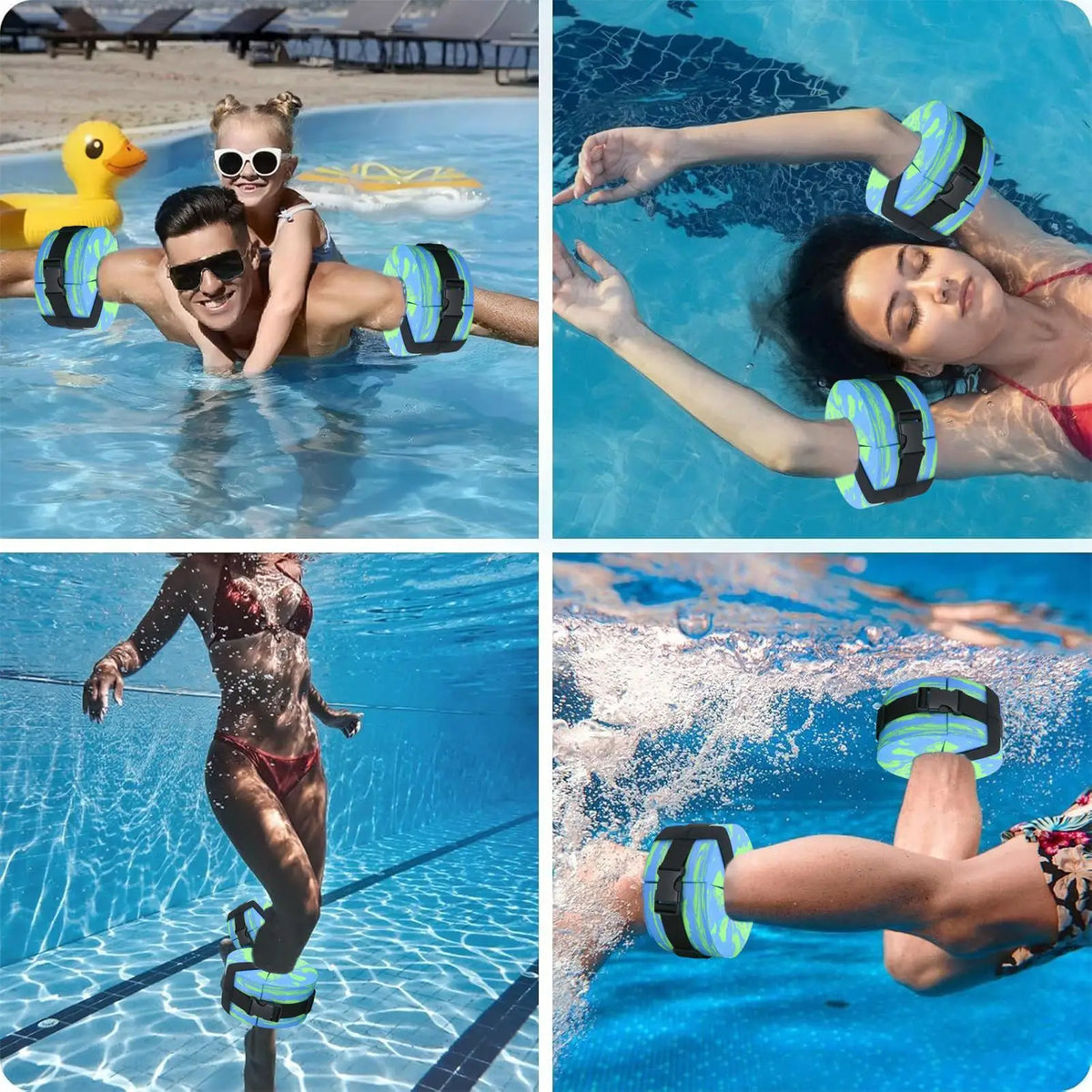 EVA Swim Cuffs – Adjustable Water Aerobics Float Ring for Adults Aquatic Float Cuffs Axl