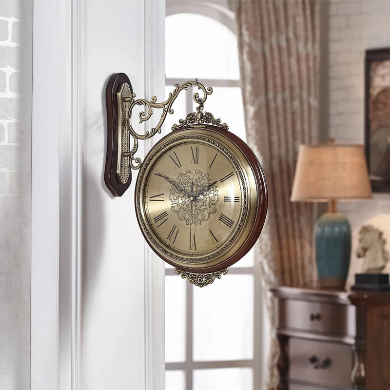 Nordic 3D Double-Face Silent Wall Clock – 42cm Metal Decor Wall Clock Axl