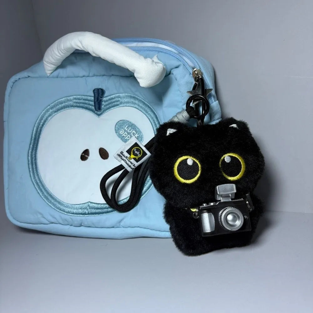 Black Cat Plush Doll Keychain – Cute Animal Bag Charm Gift Plush Keychain Charm Axl