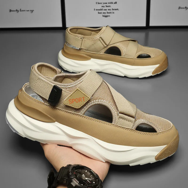 YBQJOO Men's Breathable Hollow Beach Sandals | Anti-Slip Men's Beach Sandals Axl