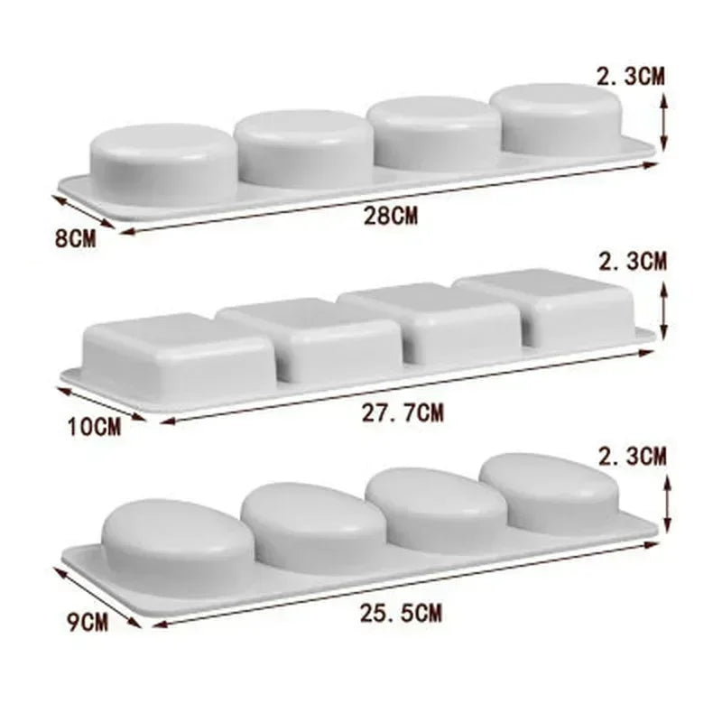 3D Silicone Soap Molds – Oval, Round & Square Handmade Mould Silicone Soap Mold Axl