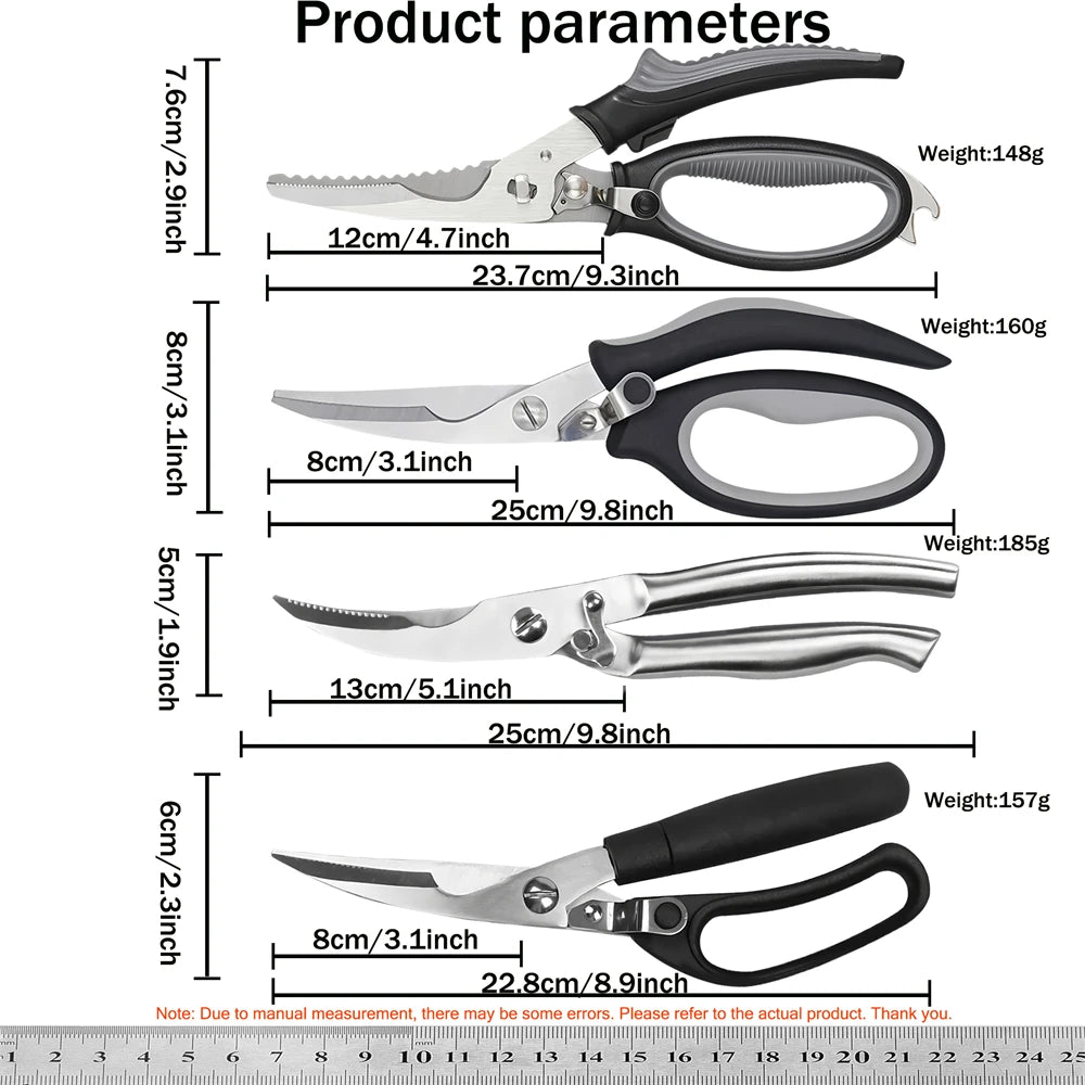 Stainless Steel Kitchen Scissors – Chicken Bone & Food Cutter Kitchen Scissors Axl