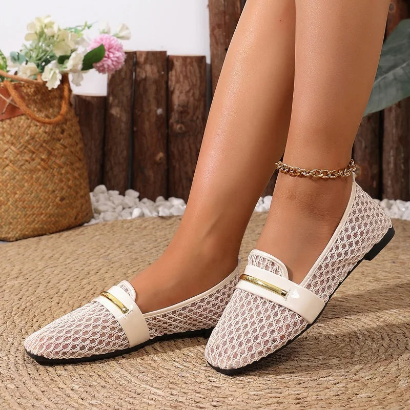 Women's Breathable Slip-On Casual Loafers | Flat Round Toe Shoes Women's Casual Loafers Axl