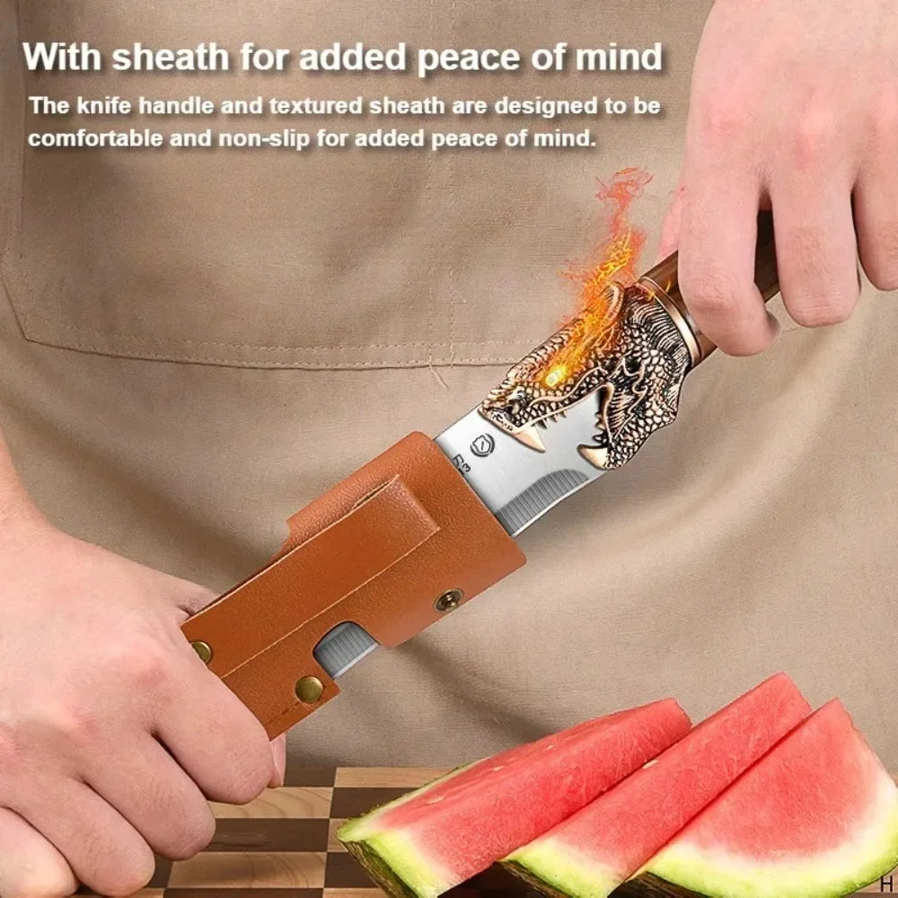 PLYS Dragon Head Stainless Steel Fruit Knife – Extended Handle Kitchen Fruit Knife Axl