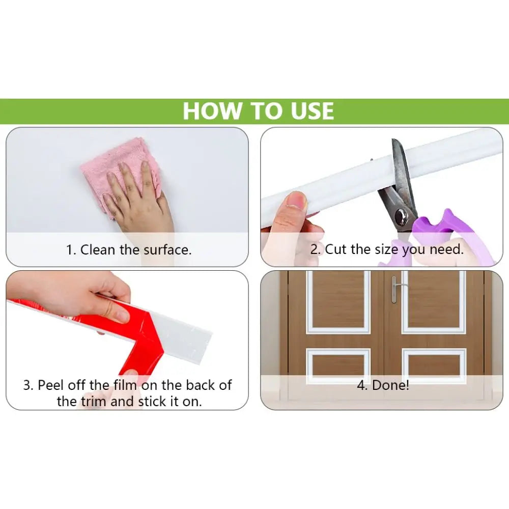 Self-Adhesive Flexible Wall Molding Trim – Peel & Stick Decor Wall Molding Trim Axl
