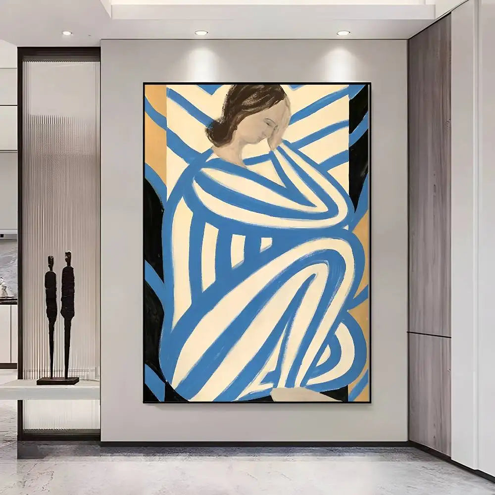Abstract Body Line Wall Poster – Self-Adhesive Waterproof PVC Art Wall Art Poster Axl z25 50X70cmNoframe