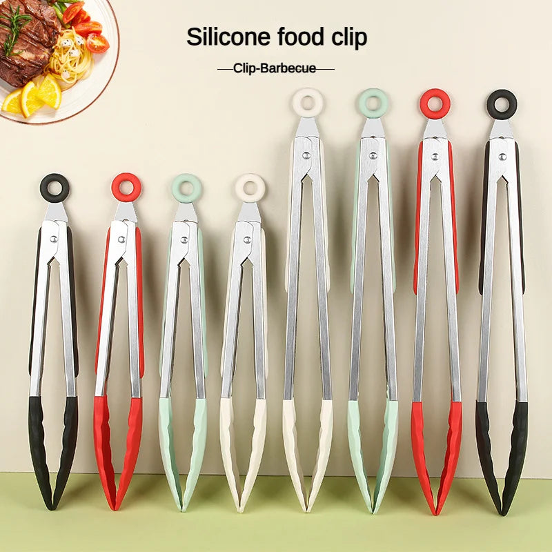Silicone Food Tongs 9" & 12" – Kitchen, BBQ & Grilling Tongs Kitchen Serving Tongs Axl