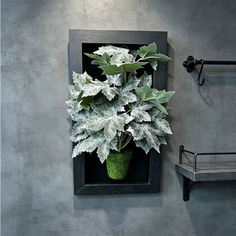 3D Hollow Shadow Box – Preserved Maple Leaves & Dried Flowers Floral Shadow Box Axl