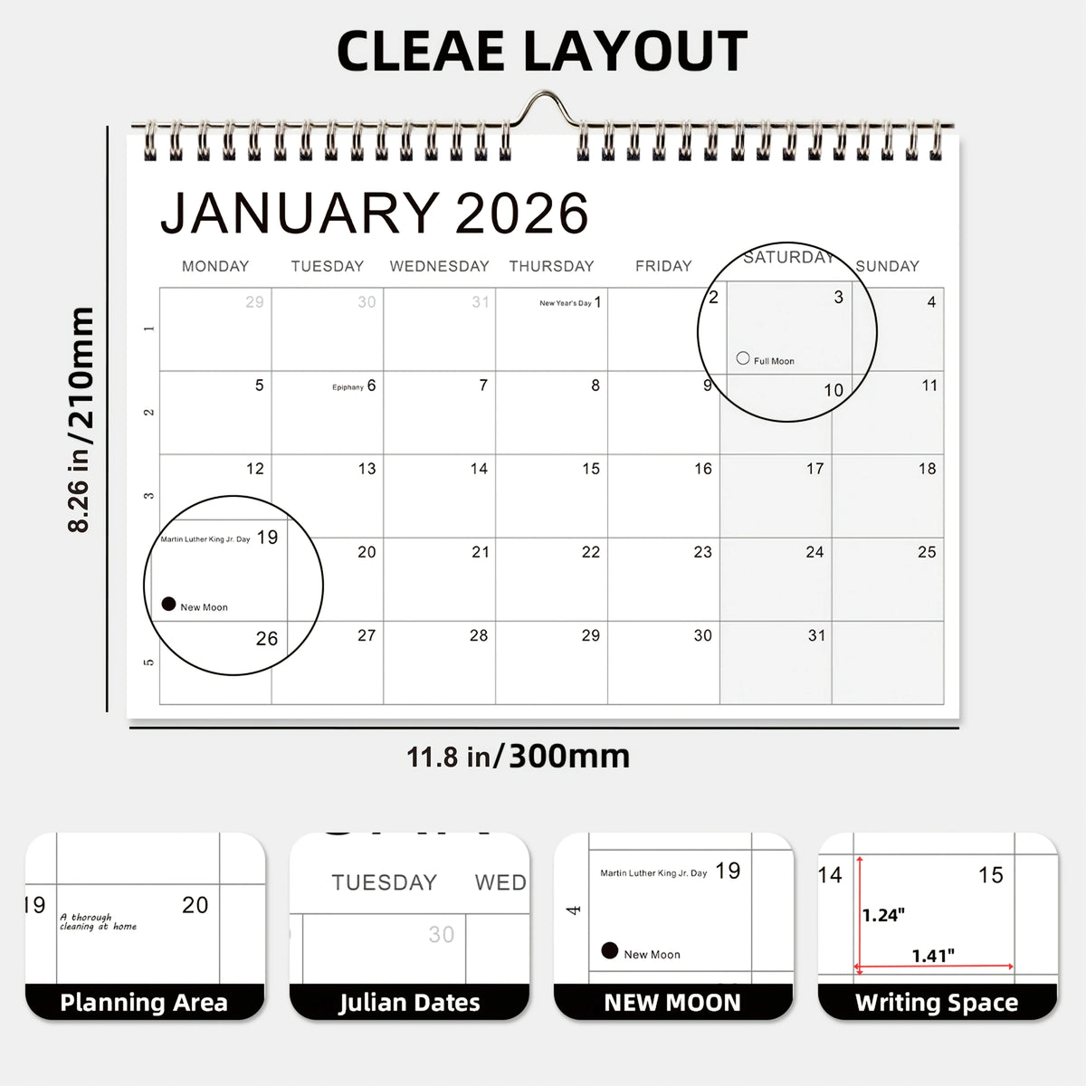 2026 Desktop Monthly Calendar | Daily Planner Jan 2026–Jun 2027 Desktop Calendar Axl 1pc