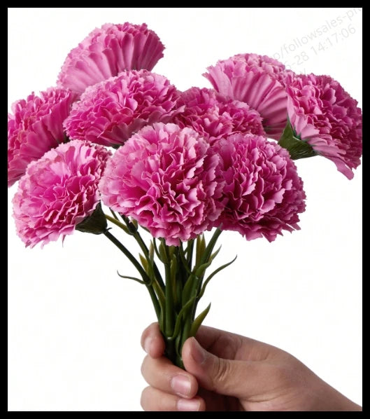 Silk Carnation Artificial Flowers 4/8 Pcs – Wedding & Home Décor Artificial Silk Flowers Axl Rose Red 4 pcs