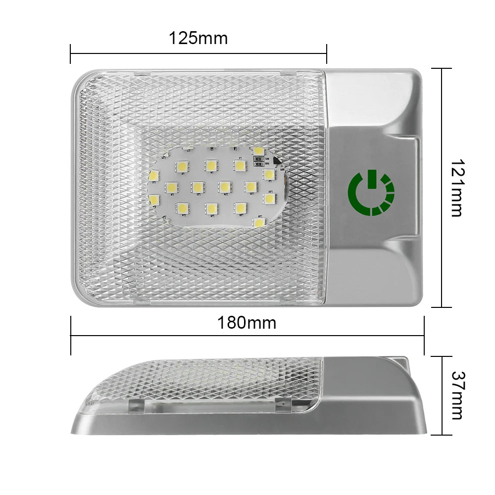 12V LED Dome Light for RV & Camper | Touch Dimmer Ceiling Lamp LED Dome Ceiling Light Axl green