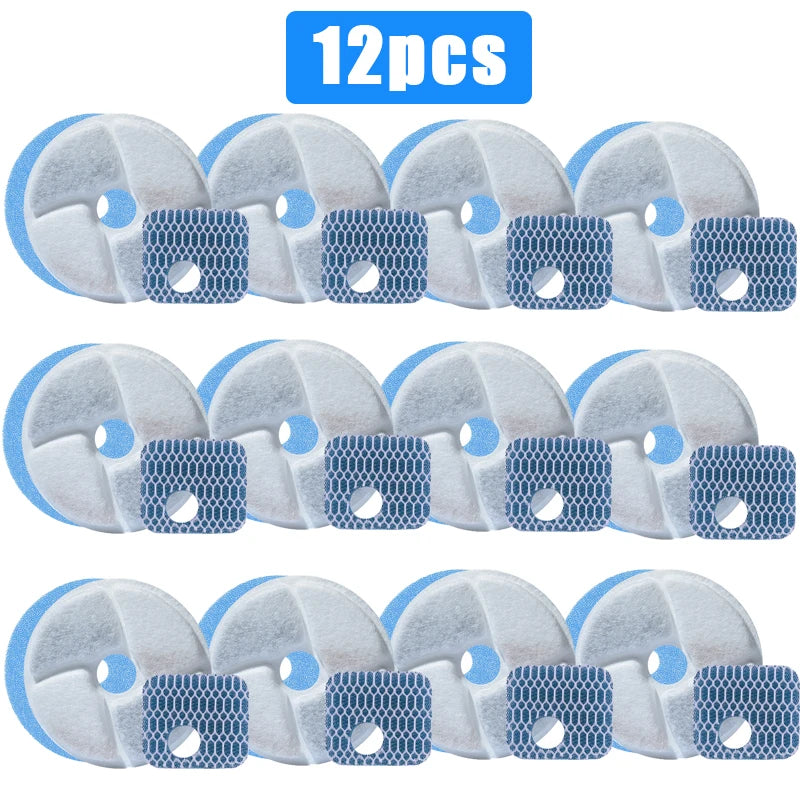 KEMORELA Cat Fountain Carbon Replacement Filters – 4/12 Pack Pet Fountain Filter Axl 12PCS No plug