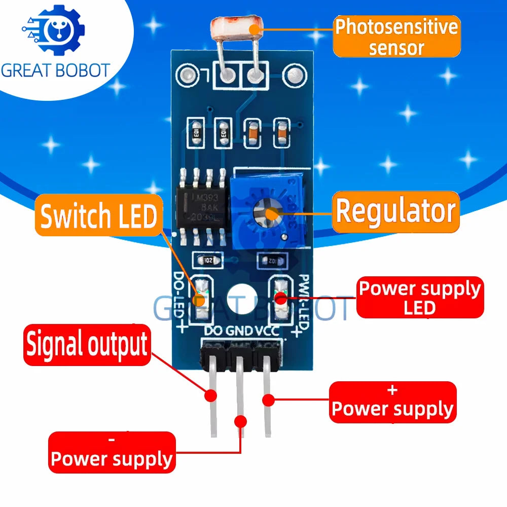 Photosensitive Light Intensity Sensor Module for Arduino Arduino Sensor Module Axl Default Title