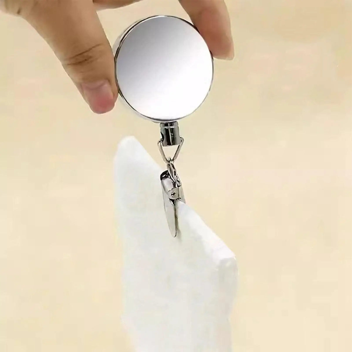 Retractable Towel Clip Holder – No-Drill Self-Adhesive Wall Mount Towel Clip Holder Axl