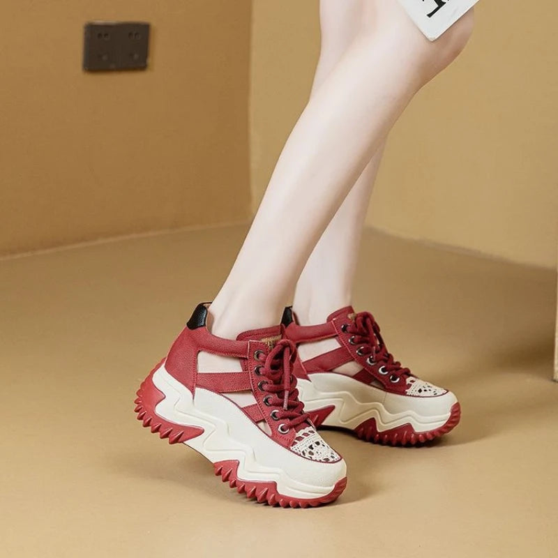 Women's Mesh Wedge Sandals – Roman Lace-Up Hollow Casual Shoes Wedge Sandals Axl