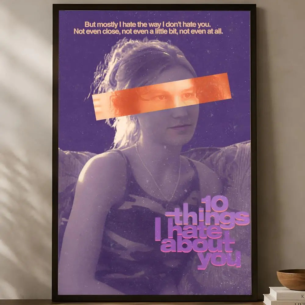 10 Things I Hate About You Poster – HD PVC Self-Stick Wall Art Movie Wall Poster Axl White08 40X50cmNoframe