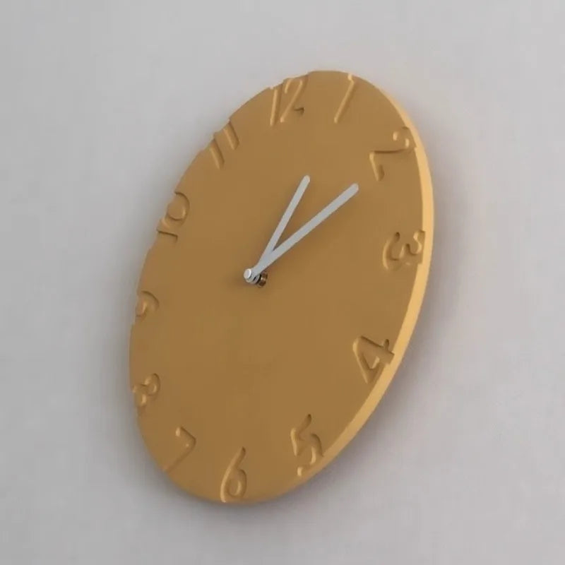 Modern Silent Wall Clock – Minimalist Concrete Luxury Decor Decorative Wall Clock Axl