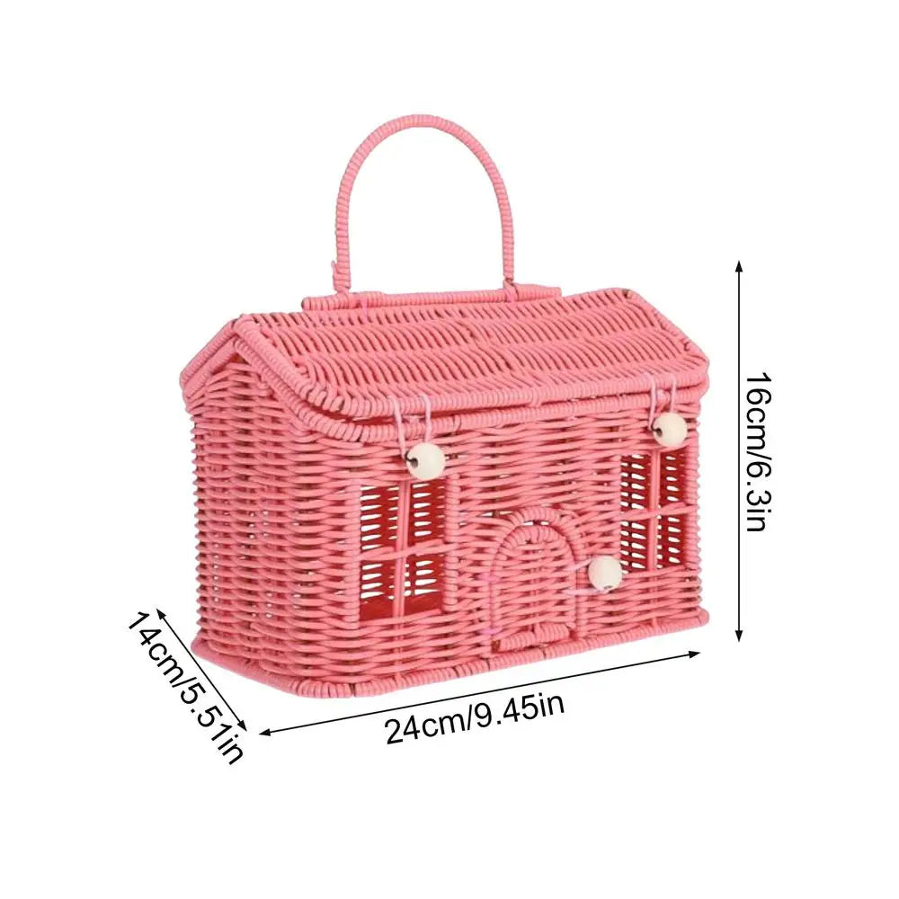 Wicker Rattan Storage Baskets with Lid – Rustic Home Organizer Wicker Storage Basket Axl D