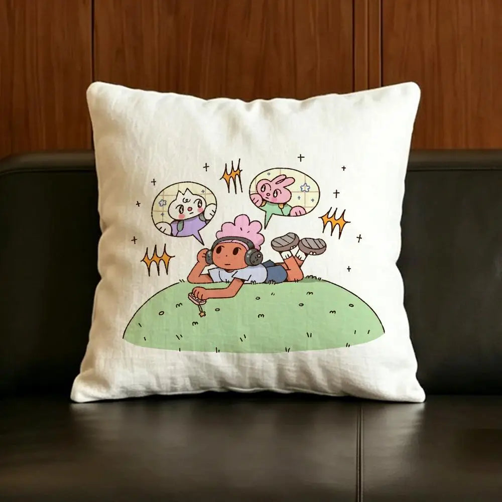 Natural Linen Cushion Cover Set | Printed Pillow Cover 6 Sizes Linen Cushion Cover Axl