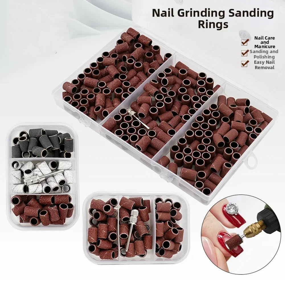 75/210 Pcs Nail Sanding Ring Bands | Electric Drill 80/120/180 Grit Nail Sanding Rings Axl