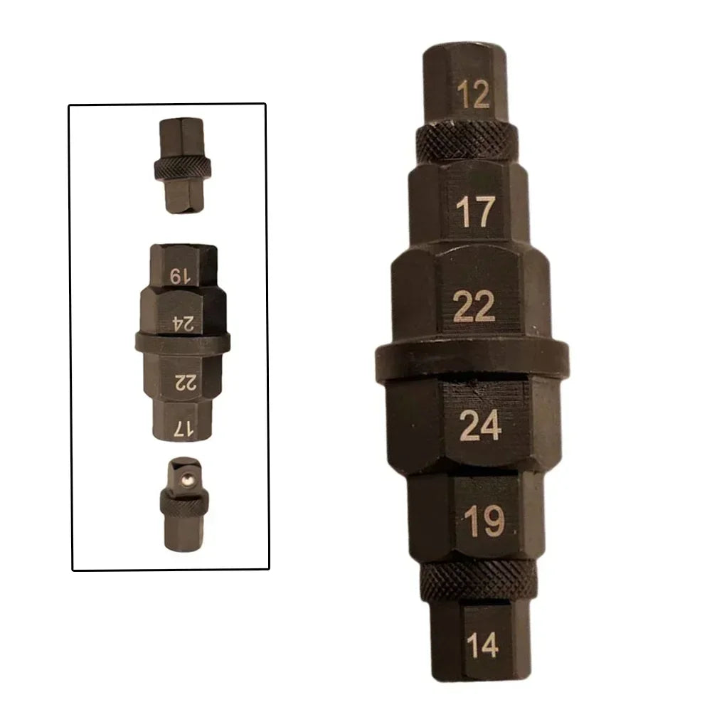 6-in-1 Motorcycle Axle Wrench – Hex Spindle Tool 12–24mm Motorcycle Axle Wrench Axl
