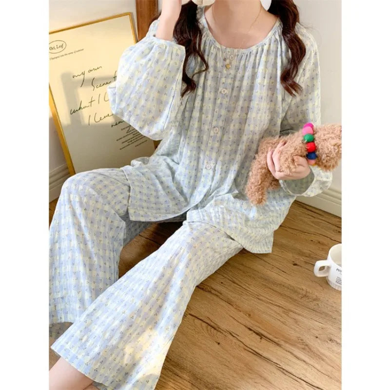 Women's Plaid Pajama Set – Long Sleeve 2-Piece Sleepwear Women's Pajama Set Axl