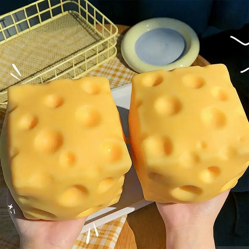 Giant Cheese Squeeze Toy – Extra Large Slow-Rise Fidget Ball Fidget Squeeze Toy Axl