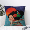 Abstract Girl Hair Flower Linen Cushion Cover | Home Decor Decorative Cushion Cover Axl White2 35X35cm